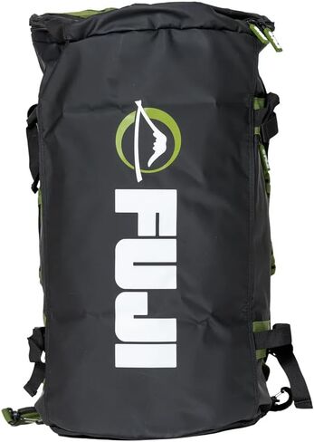 FUJI Unisex Convertible Duffle Backpack, Water-Resistant (Not Waterproof), Multi-Functional Luggage Gym Bag for Men and Women, Black/Green in Kuwait
