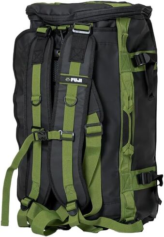 FUJI Unisex Convertible Duffle Backpack, Water-Resistant (Not Waterproof), Multi-Functional Luggage Gym Bag for Men and Women, Black/Green in Kuwait