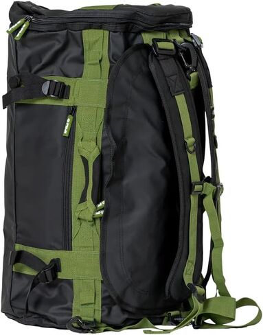 FUJI Unisex Convertible Duffle Backpack, Water-Resistant (Not Waterproof), Multi-Functional Luggage Gym Bag for Men and Women, Black/Green in Kuwait