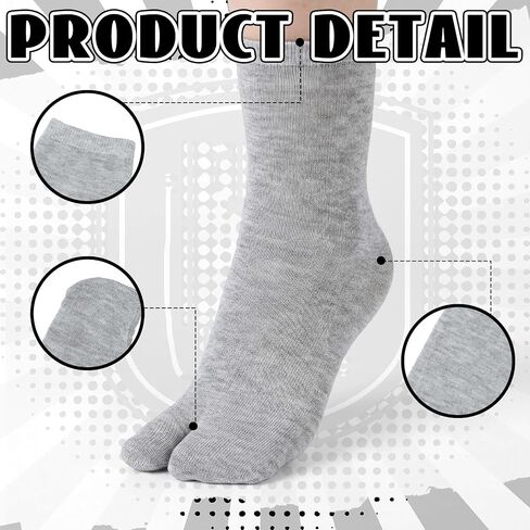 Jeyiour 12 Pairs Japan Tabi Socks Elastic Split Toe Socks White Gray Black Flip Flop Japanese Kimono Sock for Women Men in Kuwait