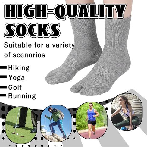 Jeyiour 12 Pairs Japan Tabi Socks Elastic Split Toe Socks White Gray Black Flip Flop Japanese Kimono Sock for Women Men in Kuwait