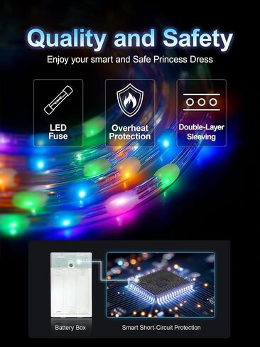 Princess Costume for Girls, Colorful Light Up Toddler Dress with Accessories kit for 3-9 Girls, handle ＆ App Control in Saudi Arabia