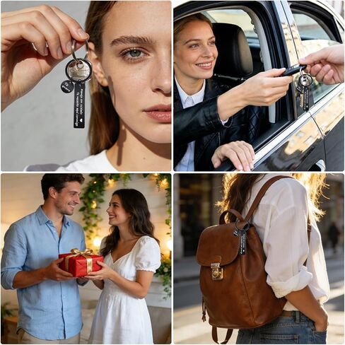 Molain Spanish Drive Safe Keychain for Him, Spanish Message Maneja Con Cuidado Te Necesito Aqui Conmigo & Te Quiero Heart I Love You Gifts for Him Husband Dad Boyfriend Car Accessories in Kuwait