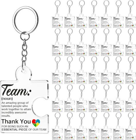 VZZNN Employee Appreciation Gifts – 36 Pack Team Gifts for Employees, Thank You Keychain Set for Staff, Teachers, Volunteers, Teamwork Gift Office Puzzle Piece Acrylic Keychains in Kuwait