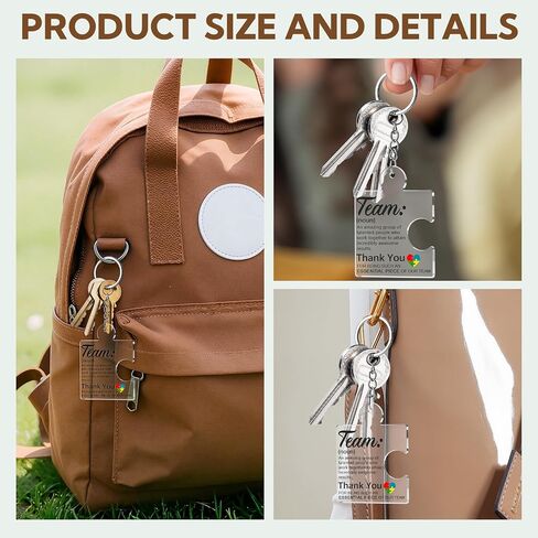 VZZNN Employee Appreciation Gifts – 36 Pack Team Gifts for Employees, Thank You Keychain Set for Staff, Teachers, Volunteers, Teamwork Gift Office Puzzle Piece Acrylic Keychains in Kuwait
