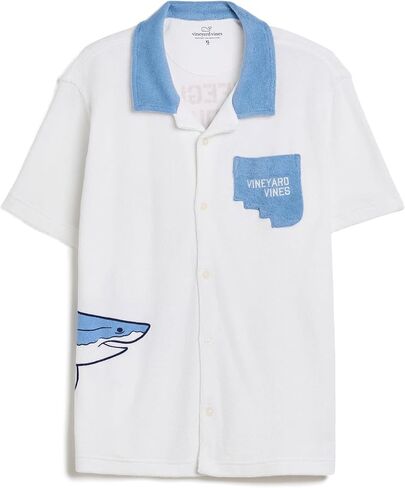 Vineyard Vines Kids Shark Terry Towel Shirt (Toddler/Little Kid/Big Kid) in Saudi Arabia