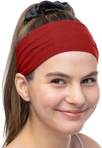 Women's Cotton Headbands 3" Sweatbands Yoga Sports Fitness Comfortable Breathable Made in USA in Kuwait
