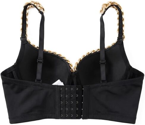 Gold Cuban Chain V-neck Bustier Crop Top For Women with Adjustable Straps in Saudi Arabia