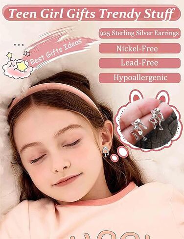 Frog Earrings Gift for Girls Women, Teen Girl Gifts Trendy Stuff Cute Cool Stuff Sterling Silver Post Stud Earrings for Girl Women Jewelry in Saudi Arabia