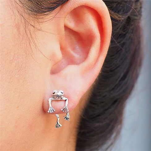 Frog Earrings Gift for Girls Women, Teen Girl Gifts Trendy Stuff Cute Cool Stuff Sterling Silver Post Stud Earrings for Girl Women Jewelry in Saudi Arabia