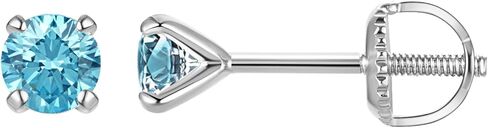 Lab-Grown Diamond Stud Earrings in Hypoallergenic 925 Sterling Silver, Screw Back, 1/5 to 2 1/2 Cttw, Round Princess Cushion Cut, 4 Prong, G-H Color, SI Clarity in Saudi Arabia