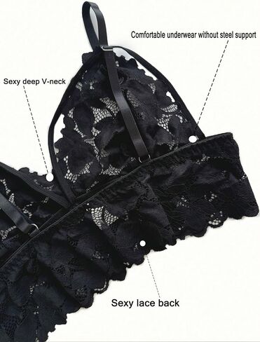 Women 2026 Plus Size Lace Lingerie Set 2 Piece Wireless Bra and Panty Set Soft Cup in Kuwait