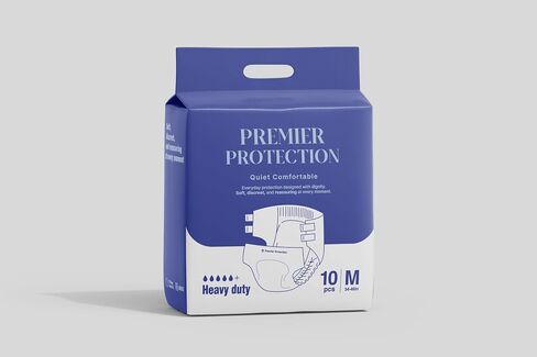 Adult Incontinence Briefs Tab Style, Heavy Absorbency with Wetness Indicator, Refastenable Tabs, Breathable & Soft, Men and Women, Medium & Large, 10 Count in Kuwait