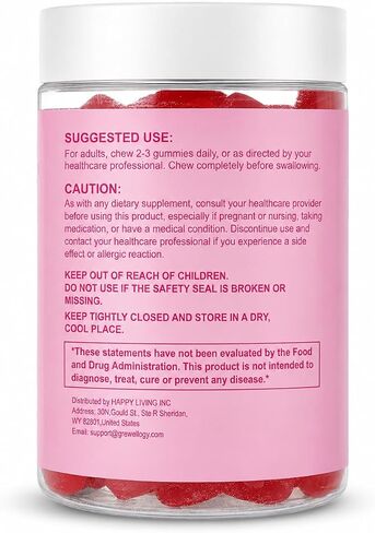 Fiber Gummies for Adults, Sugar Free Fiber Supplement with Prebiotics, Probiotics & Digestive Enzymes for Gut Health Support, 60 Count Cranberry Flavor, Vegan in Kuwait