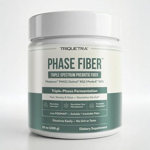 Phase Fiber™ Prebiotic Powder for Complete Gut & Digestion Support, Low FODMAP Certified Ingredients, Triple Phase Fermentation, Clinically Studied for Sensitive Digestion, Vegan (30 Servings) in Saudi Arabia
