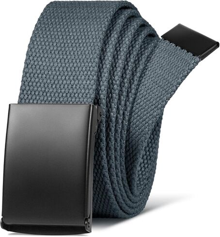LXMY Mens Belt,Work Belts for Men,Holeless Adjustable Golf Casual Dress Belts for Men,Black Web Canvas Cloth Fabric Belt in Saudi Arabia