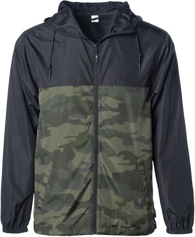 URBANJ Men's Rain Jacket with Hood Lightweight Windbreaker Packable Jacket Water Resistant Rain Coat in Kuwait