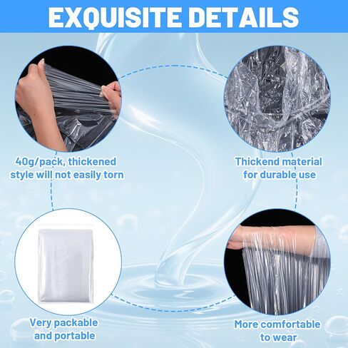 25 Pack Disposable Rain Ponchos for Adults Large Plastic Ponchos with Hood Bulk Emergency Raincoat for Adult Men Women Travelling Camping Outside in Kuwait