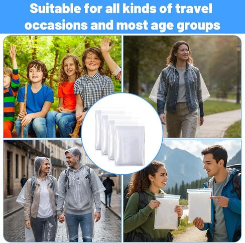 25 Pack Disposable Rain Ponchos for Adults Large Plastic Ponchos with Hood Bulk Emergency Raincoat for Adult Men Women Travelling Camping Outside in Kuwait