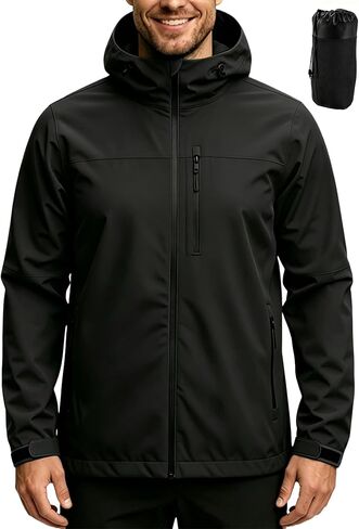 Men's Rain Jacket Waterproof Lightweight Rain Coat with Hood, Breathable Mens Windbreaker for Outdoor Cycling Travel in Saudi Arabia