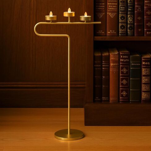 Smtyle Modern Gold Tall Candelabra Floor Candle Stand, Sculptural U-Shaped Candle Holders for Wedding Party Holiday Anniversary Ceremony Home Decor in Saudi Arabia