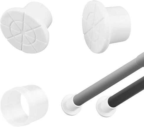 INCREWAY 4 Sets Rod End Caps, Tension Rods End Cap Anti-Skid Non-Slip Waterproof Rubber Cap Fit for 22-25mm Telescopic Poles(White) in Kuwait