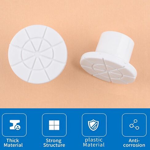 INCREWAY 4 Sets Rod End Caps, Tension Rods End Cap Anti-Skid Non-Slip Waterproof Rubber Cap Fit for 22-25mm Telescopic Poles(White) in Kuwait