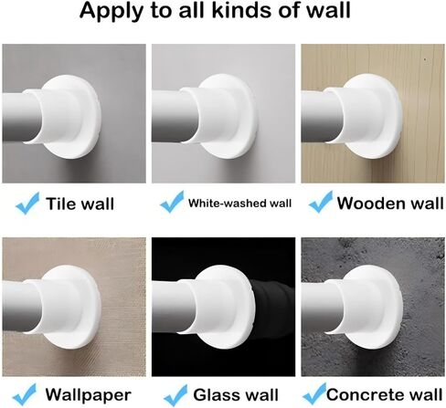 INCREWAY 4 Sets Rod End Caps, Tension Rods End Cap Anti-Skid Non-Slip Waterproof Rubber Cap Fit for 22-25mm Telescopic Poles(White) in Kuwait