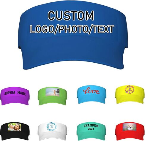 Personalized Visor Hat for Men Women, Custom Your Own Text Logo Sport Sun Baseball Cap for Men Women Unisex in Saudi Arabia
