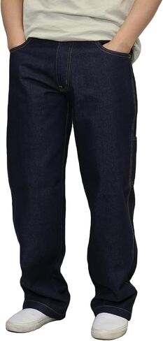 URBANJ Men's Wide Leg Baggy Jeans Y2K Loose Fit Cargo Denim Pants Carpenter Jeans in Saudi Arabia