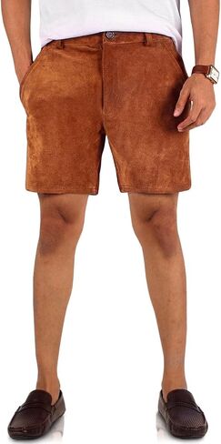 Laverapelle Men's Genuine Lambskin Leather Shorts (Black, Casual Shorts) - 2505001 in Saudi Arabia