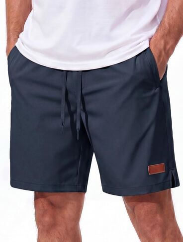 MAGCOMSEN Mens Casual Shorts 7 Inch Chino Polyester Water Shedding Drawstring Summer Vacation 7" Shorts with Pockets in Kuwait