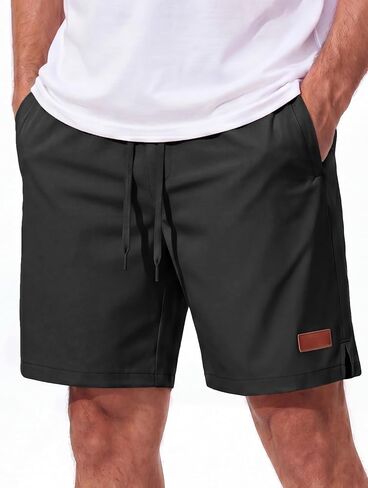 MAGCOMSEN Mens Casual Shorts 7 Inch Chino Polyester Water Shedding Drawstring Summer Vacation 7" Shorts with Pockets in Kuwait