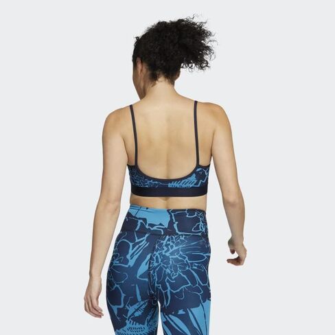حمالة صدر نسائية من adidas Light-Support بطبعة زهور، أزرق، مقاس LAC in Kuwait