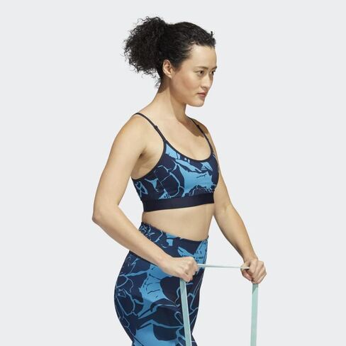حمالة صدر نسائية من adidas Light-Support بطبعة زهور، أزرق، مقاس LAC in Kuwait