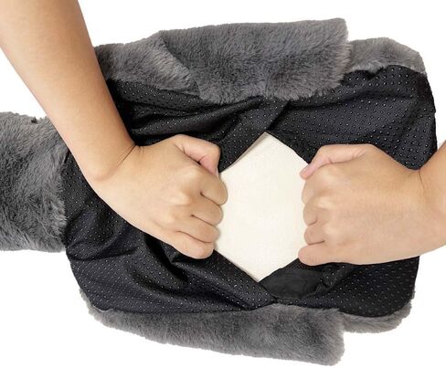Soft Large Foot Cover,Hot Water Bottle for Feet and Hands,Warm Foot Cushion, 2L Heated Warmer with Washable Plush Cover, Non-Electric Heated Warmer for Pain Relief (Dark Grey, Without Heel) in Saudi Arabia