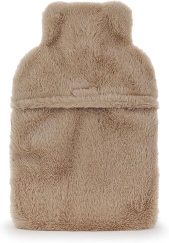 Pusheen Womens Hot Water Bottle & Eye Mask Set | Ladies & Girls Brown Furry Heat Pad & Satin Sleepwear Eye Cover Gift Bundle in Saudi Arabia