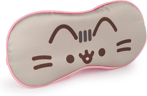 Pusheen Womens Hot Water Bottle & Eye Mask Set | Ladies & Girls Brown Furry Heat Pad & Satin Sleepwear Eye Cover Gift Bundle in Saudi Arabia