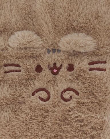 Pusheen Womens Hot Water Bottle & Eye Mask Set | Ladies & Girls Brown Furry Heat Pad & Satin Sleepwear Eye Cover Gift Bundle in Saudi Arabia