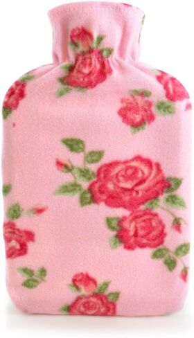 A2Z Hot Water Bottle Flowers Fleece Cover 2 Liter Durable Leak Proof - Hot Bottle AZ3120 Flowers Pink in Saudi Arabia