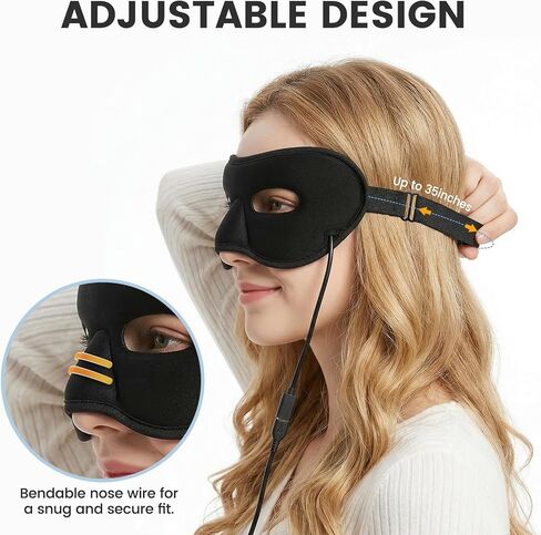 Heated Face Mask for Sinus Pressure Relief, Electric Heated Sinus Mask with 5 Heat & 6 Time Settings, Adjustable Face Heating Pad for Sinuses, Hormone Migraine, Tension Headache Relief (Black) in Saudi Arabia