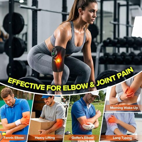 Cordless Elbow Heating Pad for Tendonitis and Tennis Elbow, Elbow Massager with Heat, Rechargeable Heating Pad for Arm, Heated Elbow Brace for Muscle Soreness Joint Pain Relief in Saudi Arabia