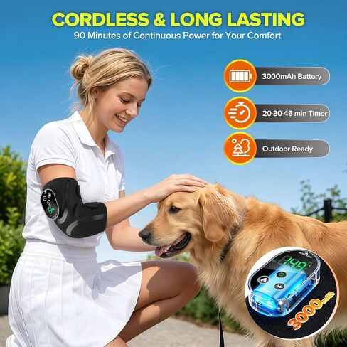 Cordless Elbow Heating Pad for Tendonitis and Tennis Elbow, Elbow Massager with Heat, Rechargeable Heating Pad for Arm, Heated Elbow Brace for Muscle Soreness Joint Pain Relief in Saudi Arabia