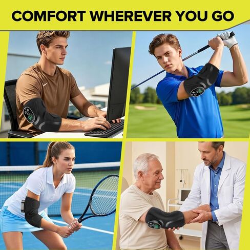 Cordless Elbow Heating Pad for Tendonitis and Tennis Elbow, Elbow Massager with Heat, Rechargeable Heating Pad for Arm, Heated Elbow Brace for Muscle Soreness Joint Pain Relief in Saudi Arabia
