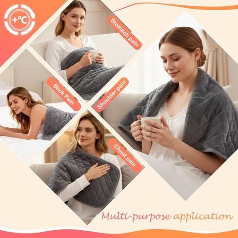 Extra Large Heating Pad for Back,32"x20" Electric Heating Pad for Neck,Shoulder,Legs,Knees and Other Body Parts Pain Relief,6 Heat Settings&10 Auto-Off Timers,Machine Washable,Gifts for Lover in Saudi Arabia