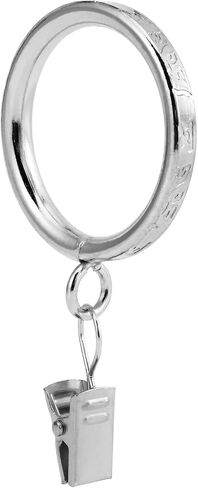 Thick Metal Clip Curtain Rings with Ancient Script Engraving,1.5" Inner Diameter, for Rods up to 1.25 Inches, Decorative Drapery Hardware (Black-28pcs) in Saudi Arabia