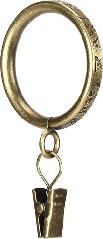 Thick Metal Clip Curtain Rings with Ancient Script Engraving,1.5" Inner Diameter, for Rods up to 1.25 Inches, Decorative Drapery Hardware (Black-28pcs) in Saudi Arabia