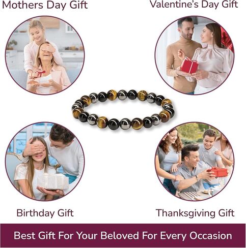 Crystal Vibe - Healing Crystal Bracelet for Women & Men | Natural Gemstone Bead Bracelet | Adjustable Handmade Energy Stone Bracelet | Bracelet for Meditation, Yoga & Daily Wear | Multiple Types in Saudi Arabia