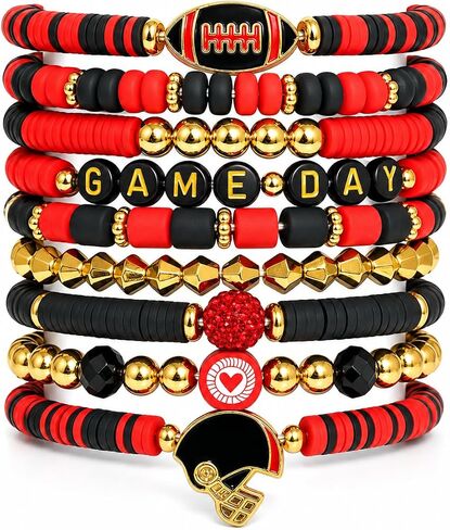 9 Pcs Bracelets for Women Colorful Heishi Stretch Stackable Elastic Layering Friendship Bracelet Party Favors Jewelry Gift Party Supplies in Saudi Arabia