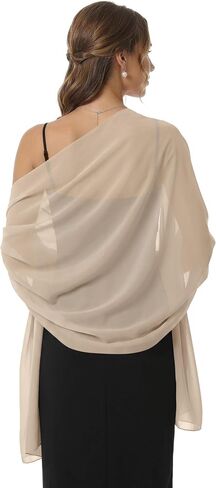 Shawls and Wraps for Evening Dresses Sheer Chiffon Formal Wedding Shawl for Women Lightweight Bridal Scarf Cover Up in Saudi Arabia